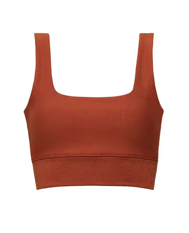 soutien-gorge côtelé de couleur unie pour femme