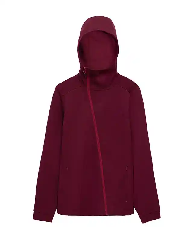 sudadera con capucha de polar de capa media con cremallera completa para mujer